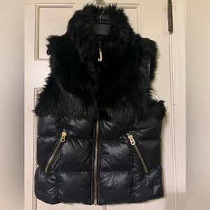 Juicy couture fur quilted puffer vest size medium
